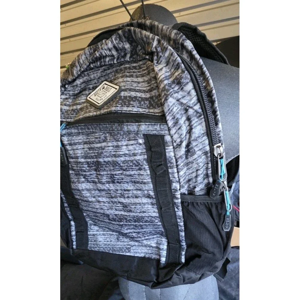 Kelty Built Black Gray Backpack Book Bag Padded Molle Rings